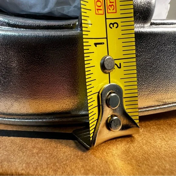 New Silver Steve Madden Platform Cross-Strap Sandals, Crazy Heels, sz 6 - Picture 11 of 14